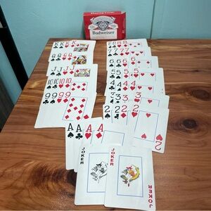 Budweiser Playing Cards Set - Red and White used